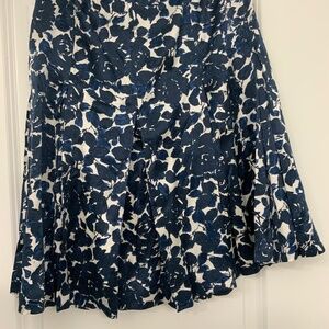 J.crew silk blue floral pleated skirt size 2 NWT